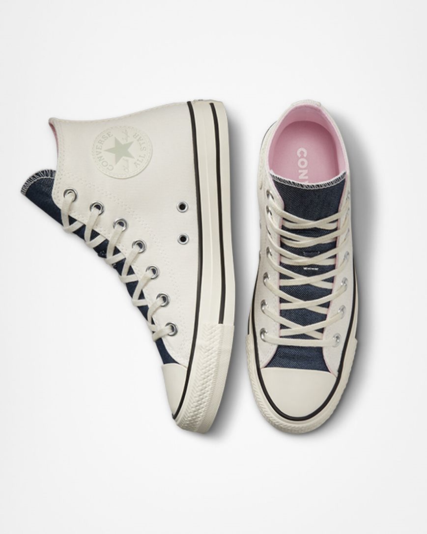 Beige / Navy / Olive Converse Chuck Taylor All Star Denim Women's High Top Shoes | XT4K859I3