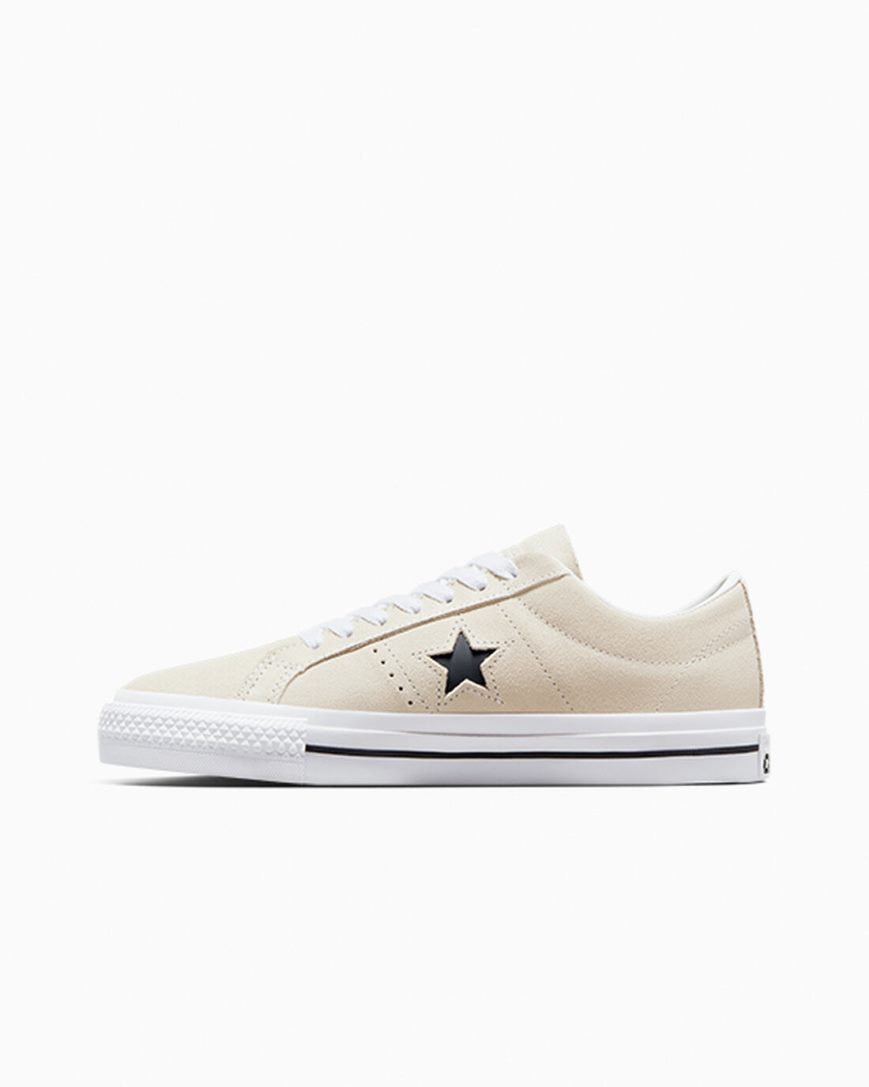 Beige / White / Black Converse CONS One Star Pro Suede Women's Skate Shoes | QE597L341