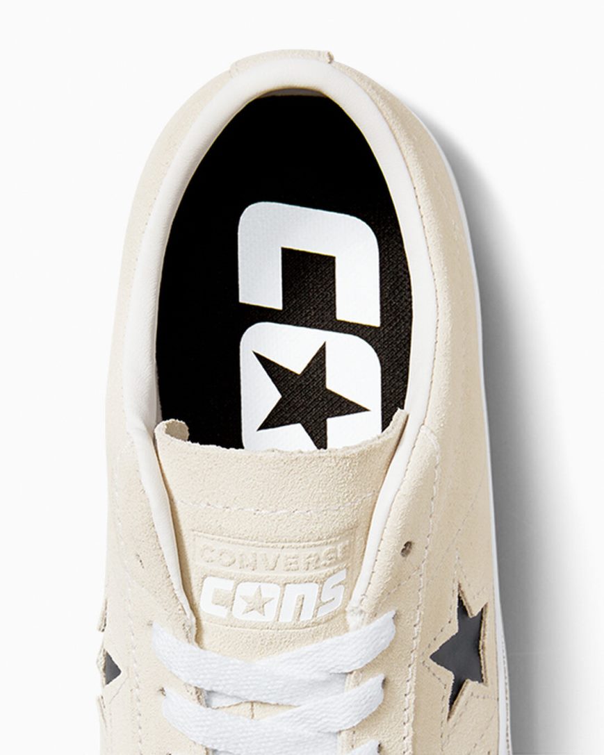 Beige / White / Black Converse CONS One Star Pro Suede Women's Skate Shoes | QE597L341