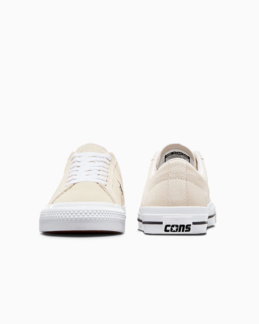 Beige / White / Black Converse CONS One Star Pro Suede Women's Skate Shoes | QE597L341