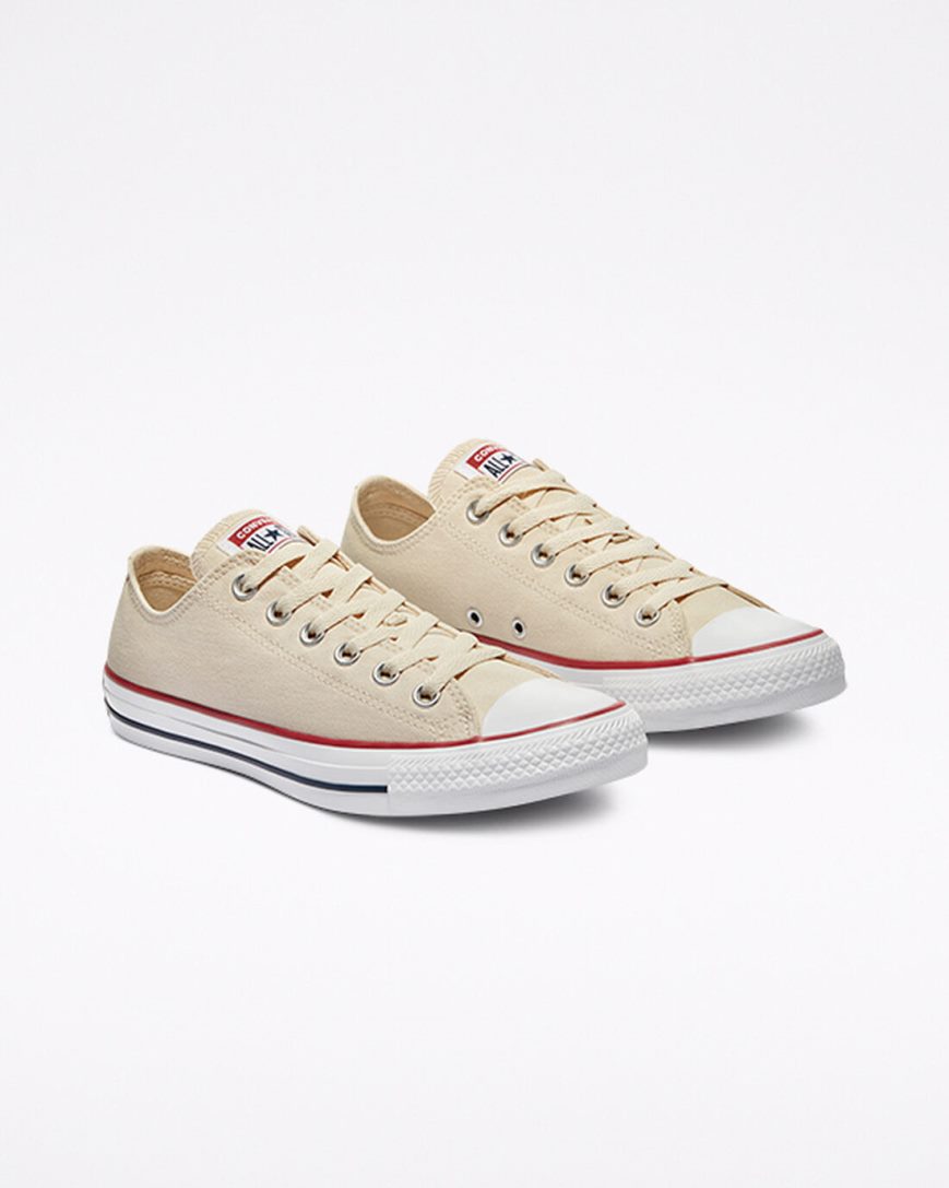 Beige White Converse Chuck Taylor All Star Classic Women's Low Top Shoes | LDI1894L7