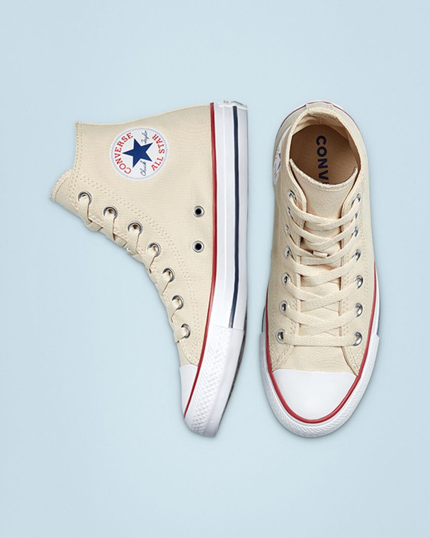 Beige White Converse Chuck Taylor All Star Classic Women's High Top Shoes | PV189LK57