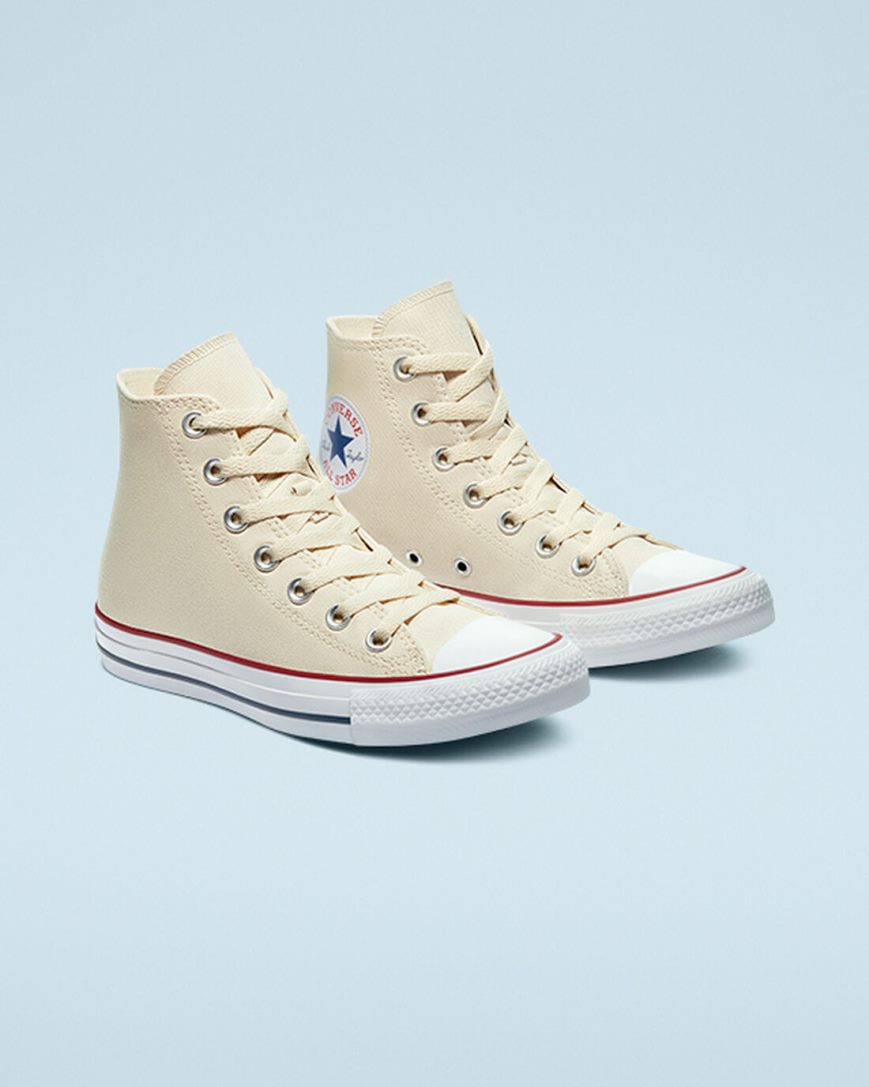 Beige White Converse Chuck Taylor All Star Classic Women's High Top Shoes | PV189LK57