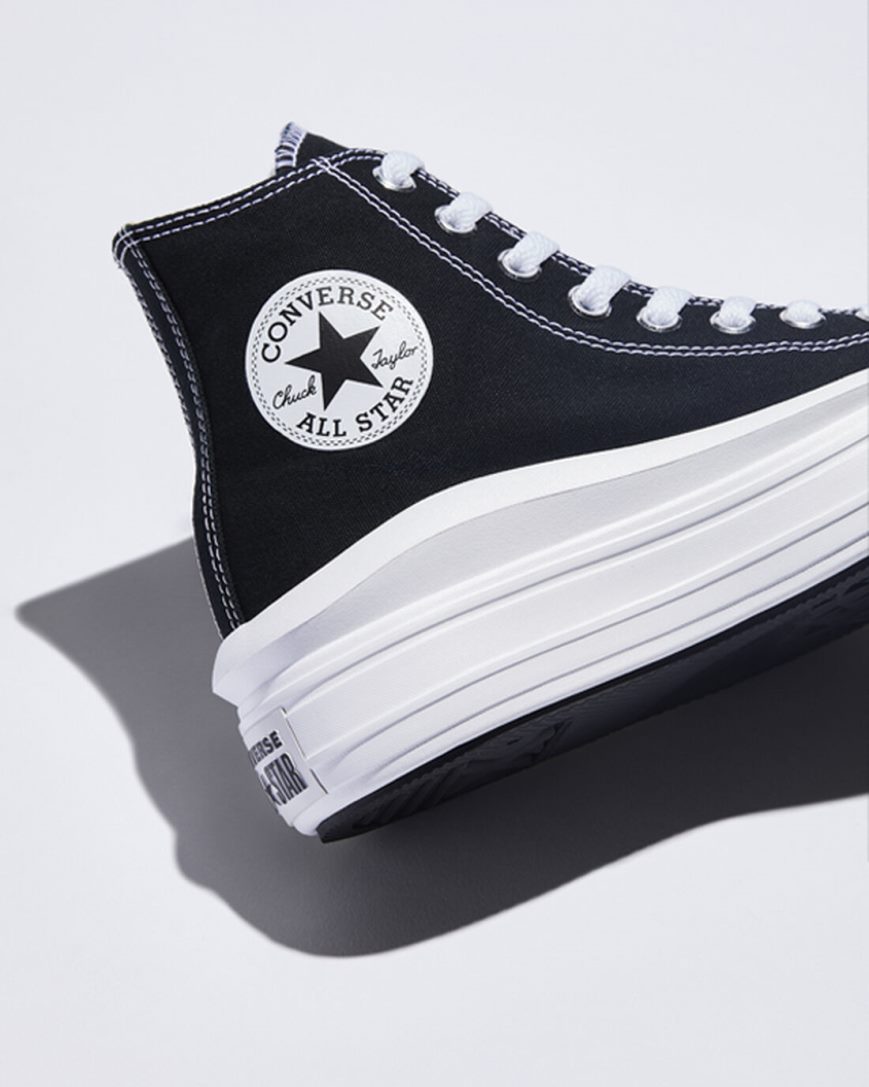 Black / Beige White Converse Chuck Taylor All Star Move High Top Women's Platform Shoes | PR739K85L