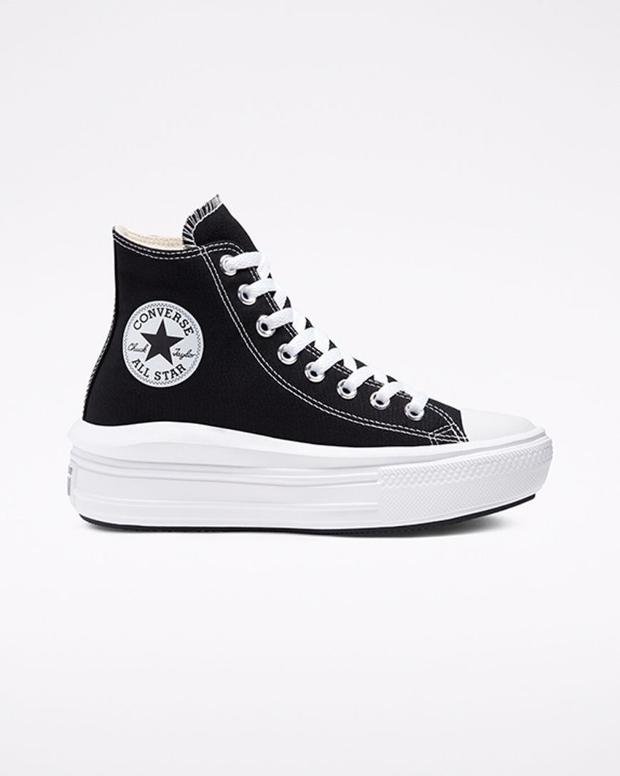 Black / Beige White Converse Chuck Taylor All Star Move High Top Women\'s Platform Shoes | PR739K85L