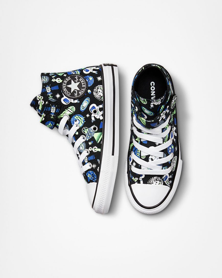 Black / Blue / Green Converse Chuck Taylor All Star Easy-On Space Cruiser Girls' High Top Shoes | AM1LK73I5