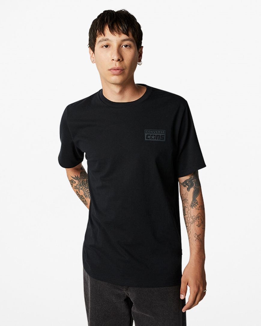 Black Converse CONS Graphic Men\'s T-Shirts | KI4LK7I58