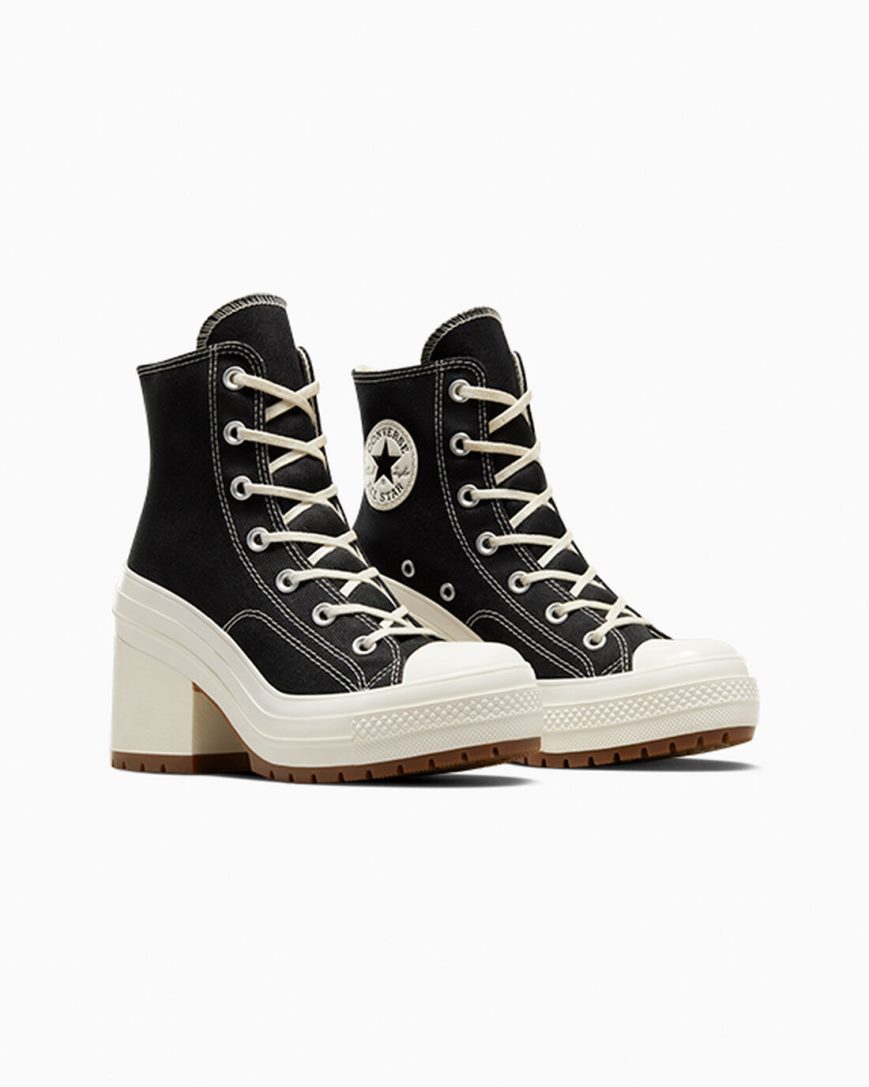 Black Converse Chuck 70 De Luxe Heel Women's High Top Shoes | SRI3718L4