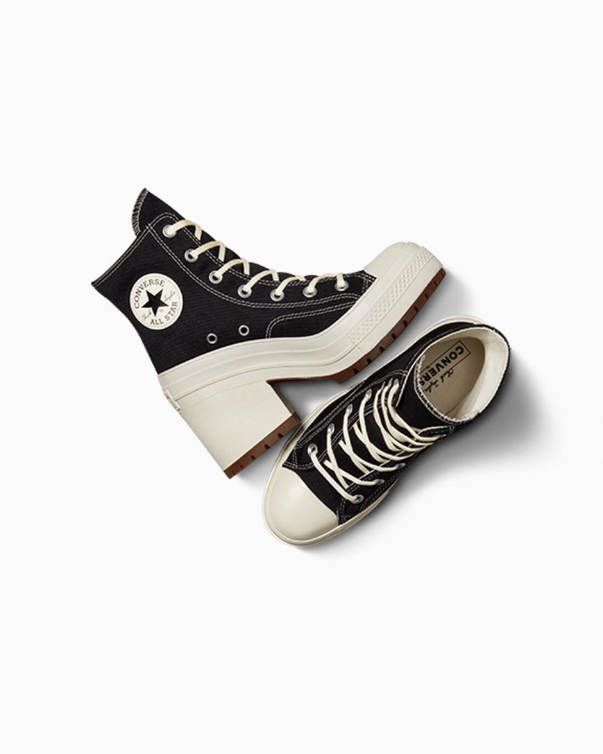 Black Converse Chuck 70 De Luxe Heel Women's High Top Shoes | SRI3718L4