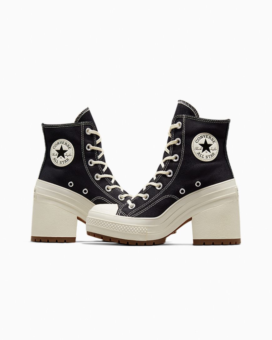 Black Converse Chuck 70 De Luxe Heel Women's High Top Shoes | SRI3718L4