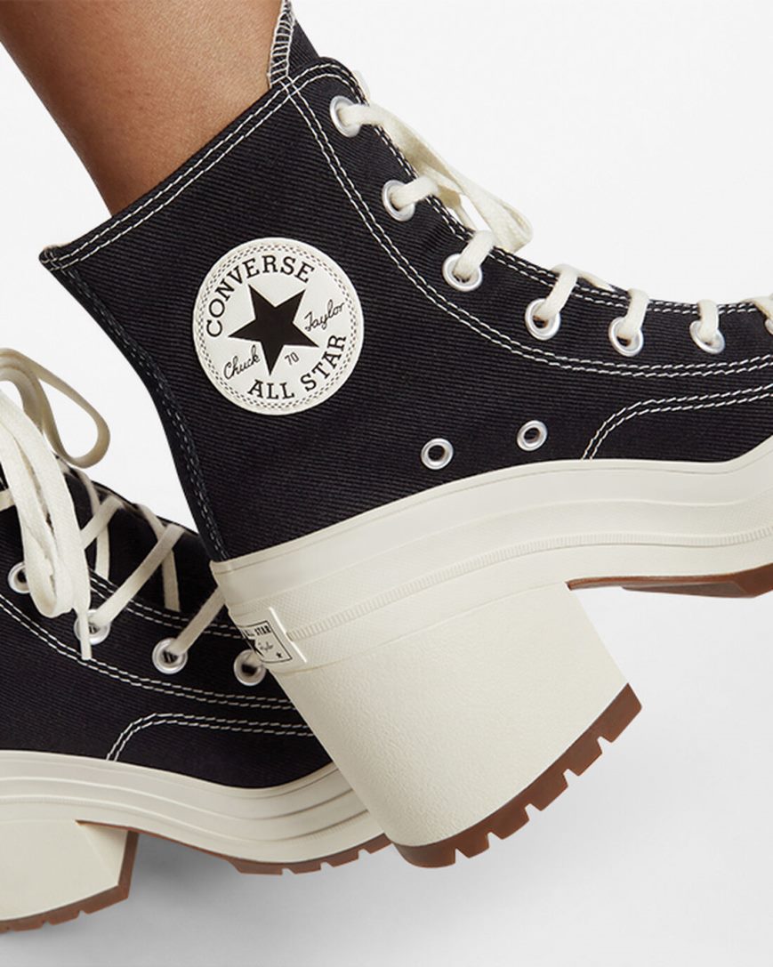 Black Converse Chuck 70 De Luxe Heel Women's High Top Shoes | SRI3718L4