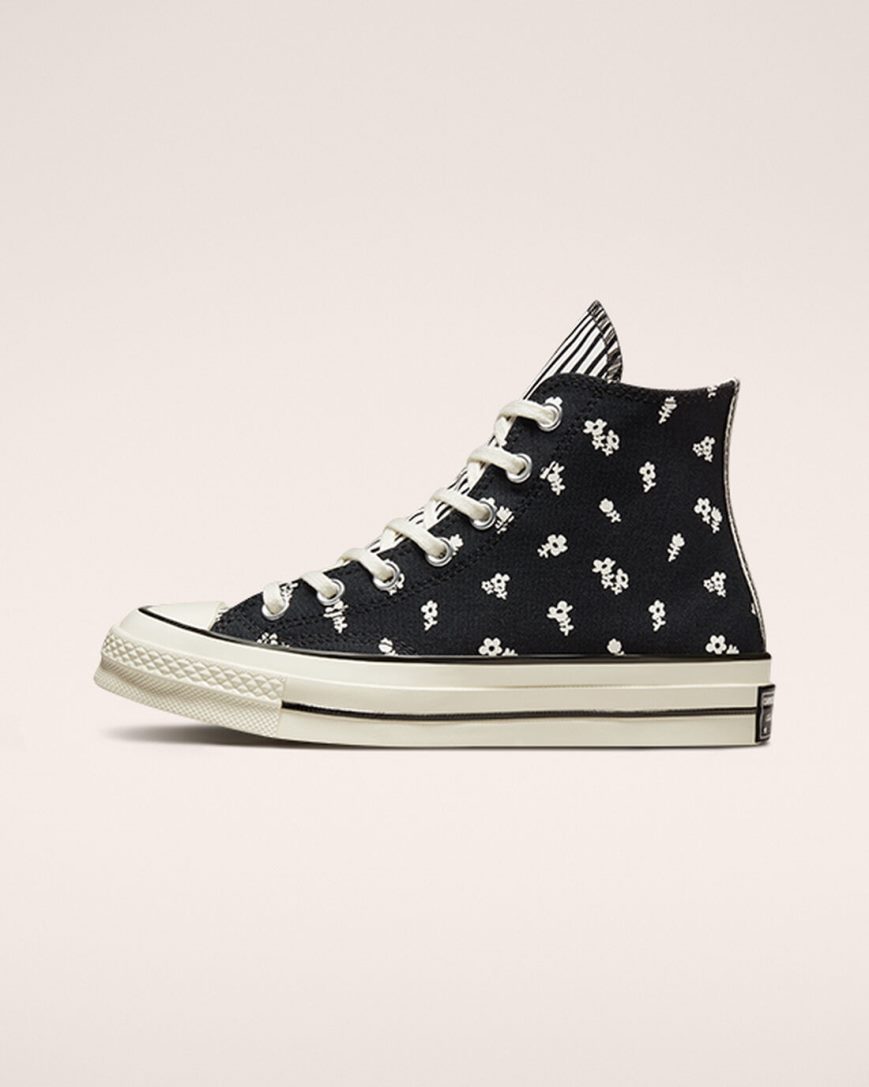 Black Converse Chuck 70 Paisley Women's High Top Shoes | TGK5738I1