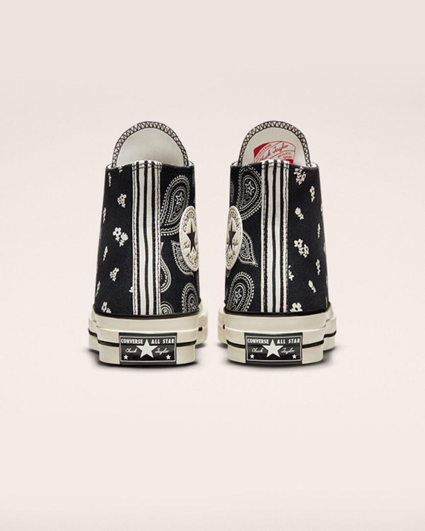 Black Converse Chuck 70 Paisley Women's High Top Shoes | TGK5738I1