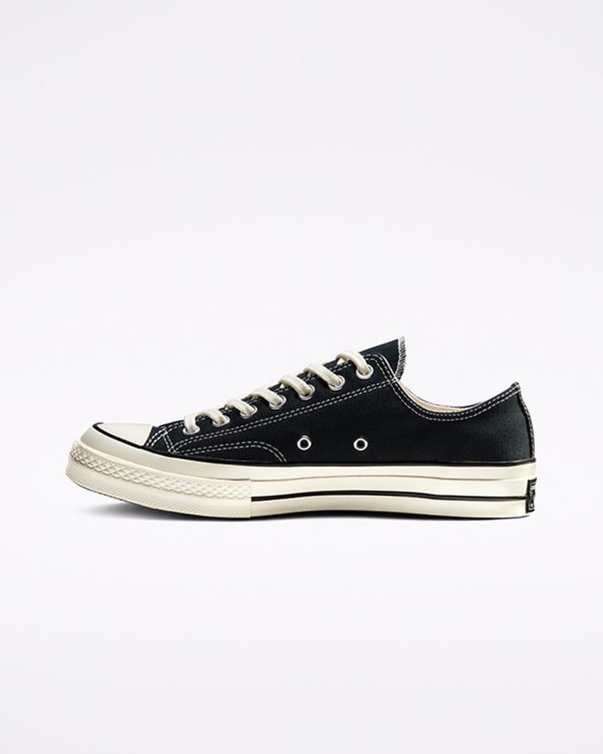 Black Converse Chuck 70 Vintage Canvas Men's Low Top Shoes | ZY7L318K4