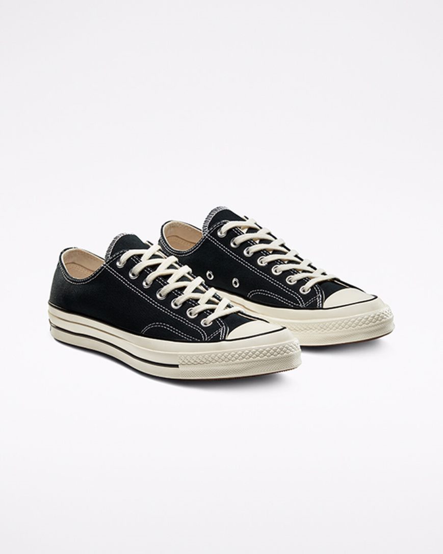 Black Converse Chuck 70 Vintage Canvas Men's Low Top Shoes | ZY7L318K4