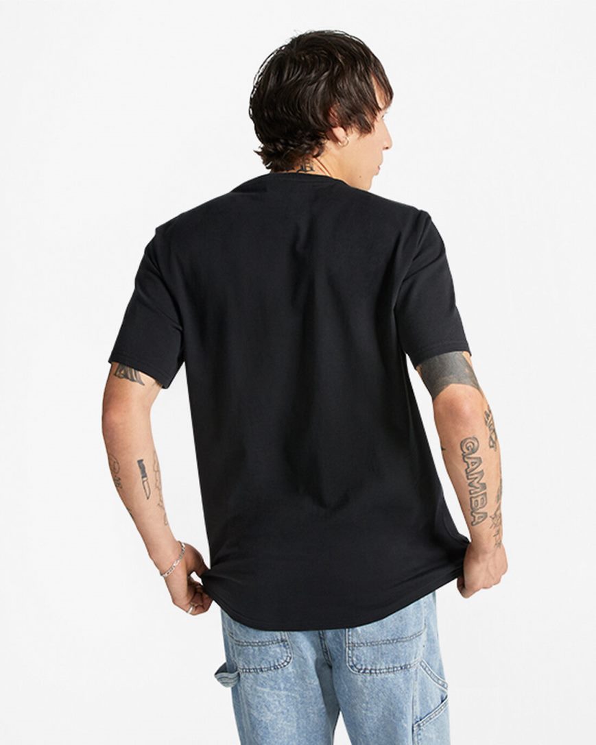 Black Converse Cloud Fill Logo Men's T-Shirts | PW43I7L89