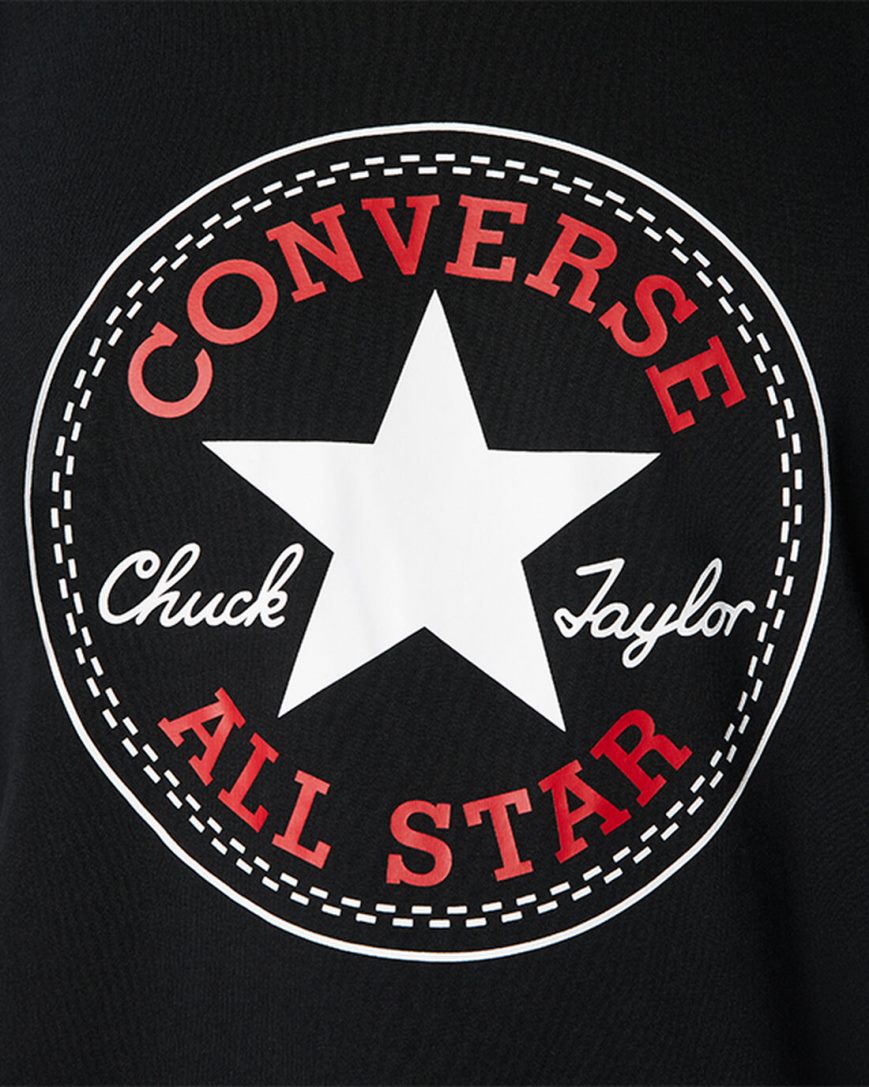 Black Converse Go-To All Star Patch Standard Fit Men's T-Shirts | IG914K75I