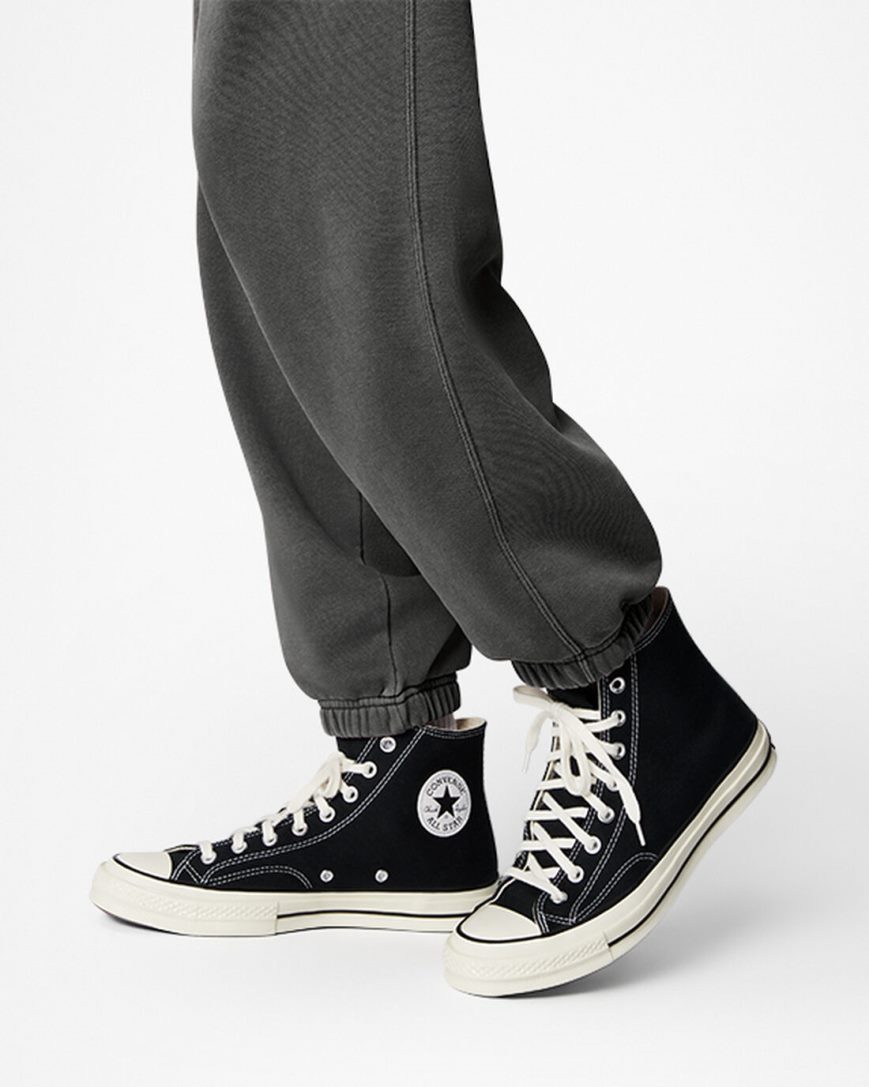 Black Converse Go-To Chuck Taylor Sneaker Patch Loose Fit Men's Sweatpants | PW3918IL7