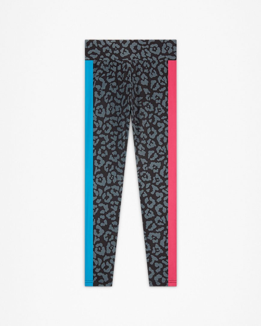 Black Converse High Rise Leopard Girls' Leggings | XE78L5I43