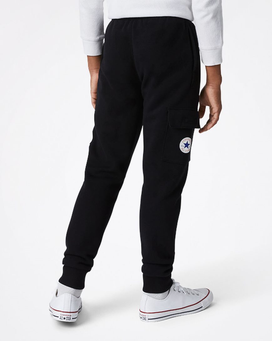 Black Converse Into The Wild Fleece Cargo Boys' Pants | SB358LI1K