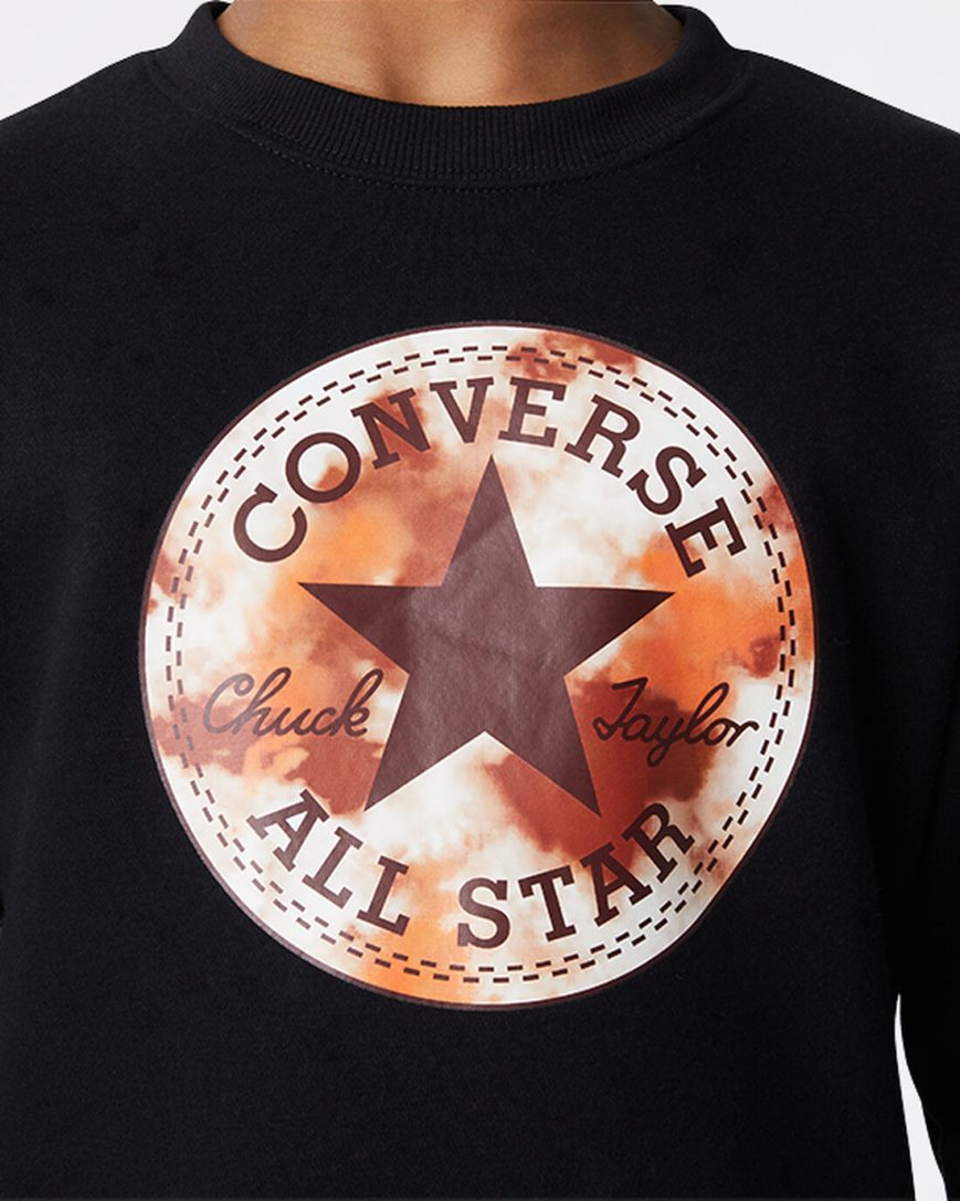 Black Converse Into The Wild Fleece Crew Boys' Sweatshirts | FA79153L4