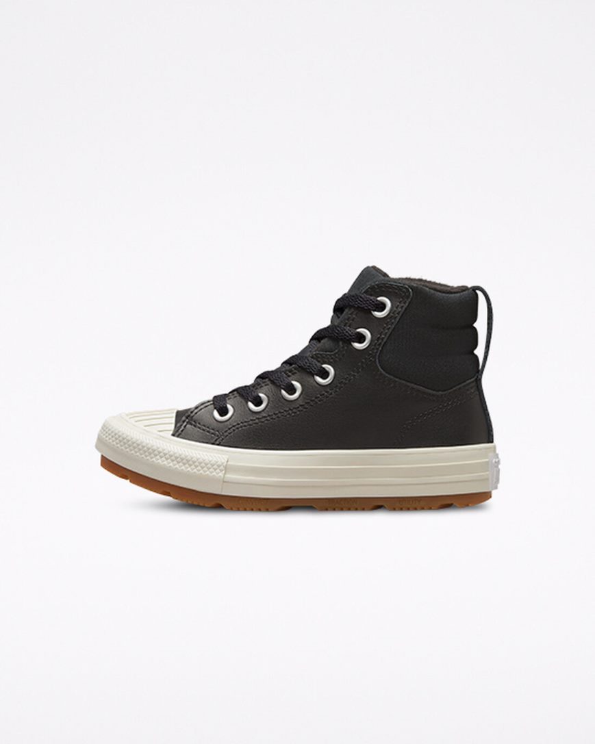 Black Converse Leather Chuck Taylor All Star Berkshire Boot Color Girls' High Top Shoes | CJL958K3I