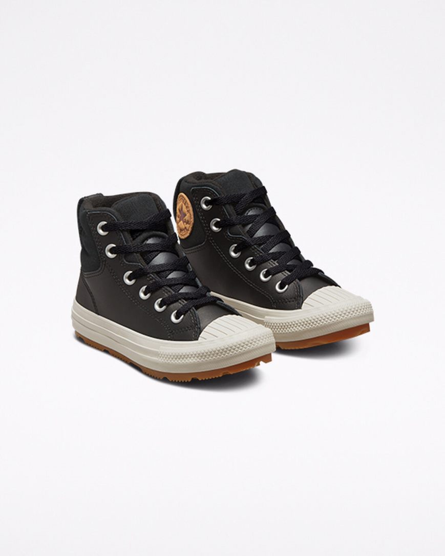 Black Converse Leather Chuck Taylor All Star Berkshire Boot Color Girls' High Top Shoes | CJL958K3I