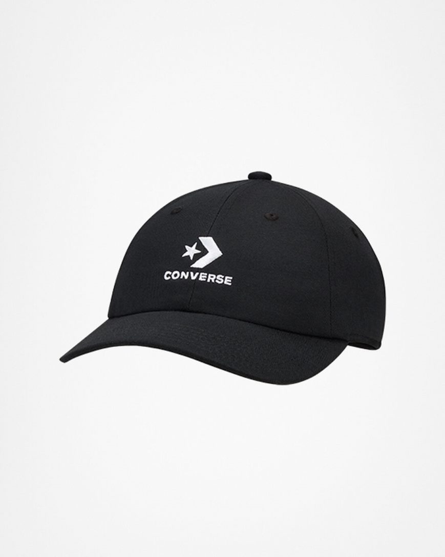 Black Converse Logo Lock-Up Baseball Men\'s Hats | QI4I913K8