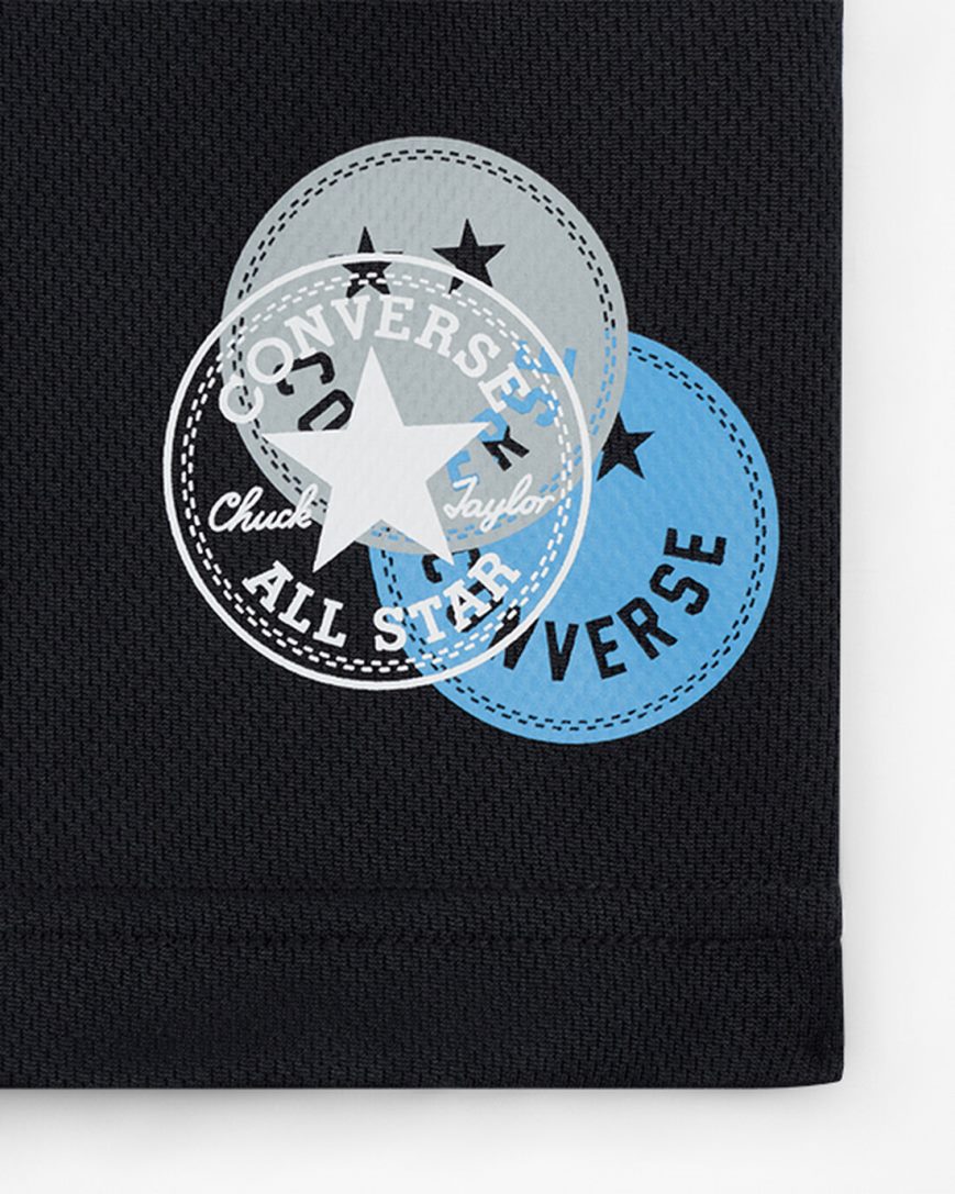 Black Converse Logo Smiley Mesh Boys' Shorts | WR5IL783K