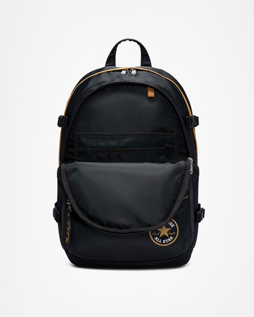 Black Converse Premium Straight Edge Women's Backpacks | KO873K491