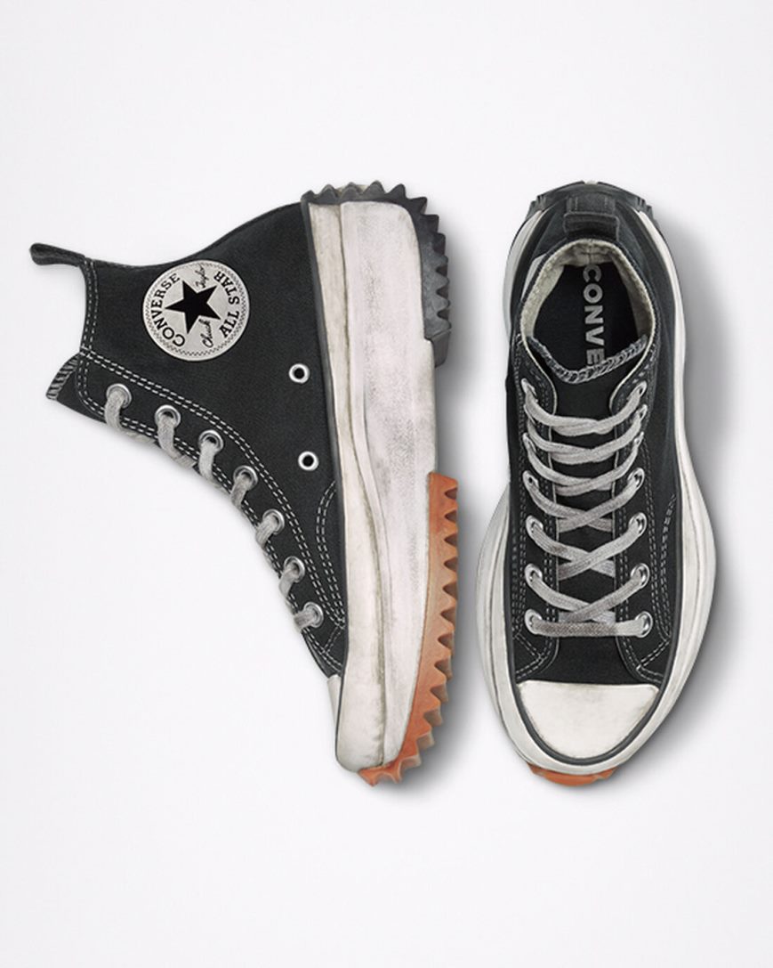 Black Converse Run Star Hike Smoked Canvas High Top Women's Platform Shoes | MC98I1K74