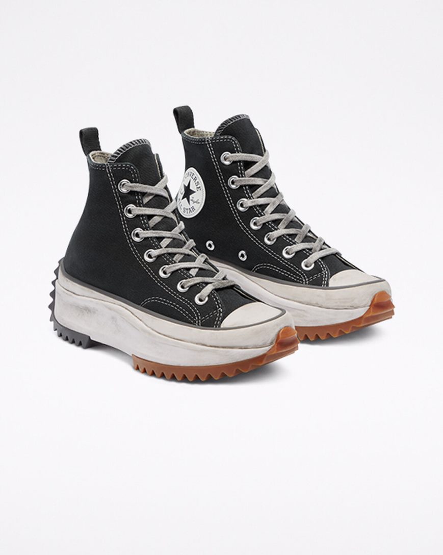 Black Converse Run Star Hike Smoked Canvas High Top Women's Platform Shoes | MC98I1K74