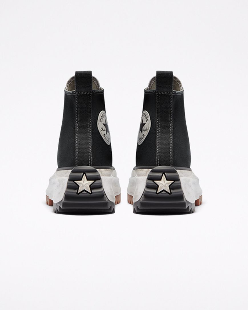 Black Converse Run Star Hike Smoked Canvas High Top Women's Platform Shoes | MC98I1K74