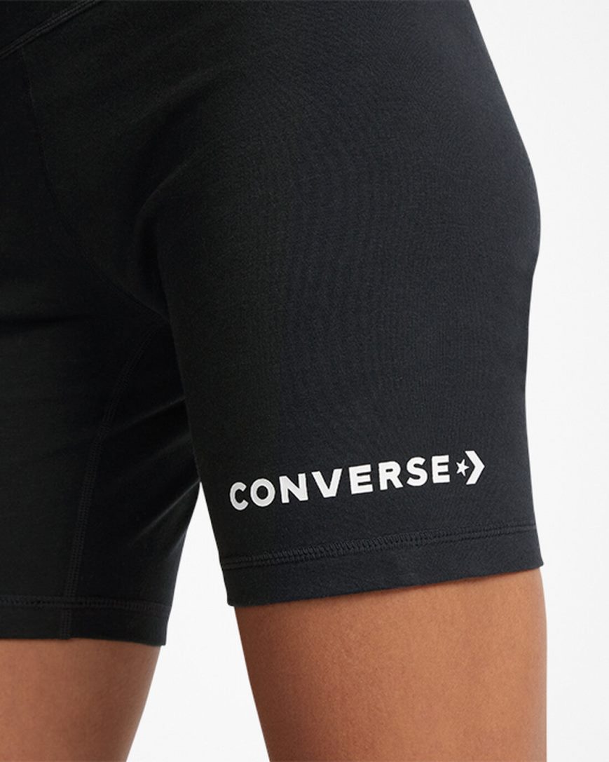 Black Converse Wordmark Bike Women's Shorts | ICIK95147