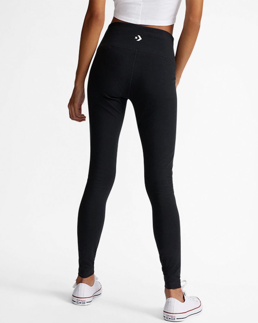 Black Converse Wordmark Women's Leggings | HC3LK9518