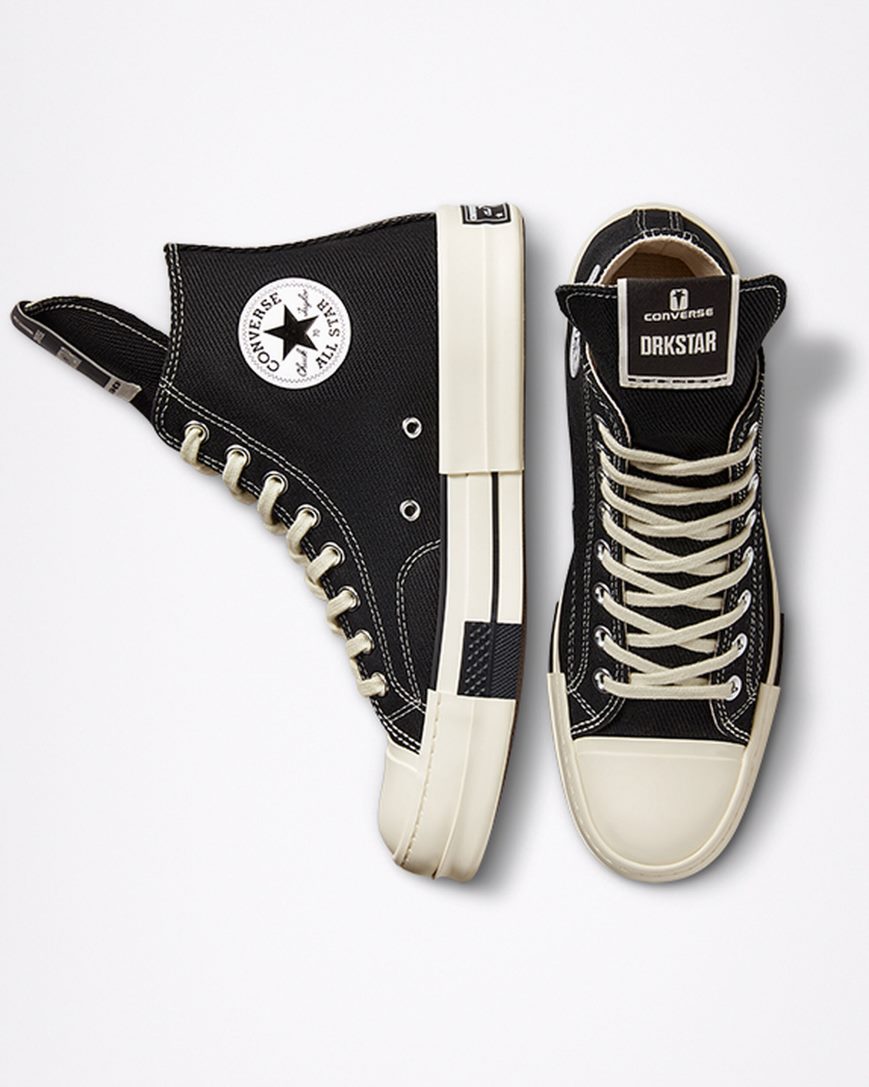 Black Converse x DRKSHDW DRKSTAR Chuck 70 Men's High Top Shoes | VDKIL9371