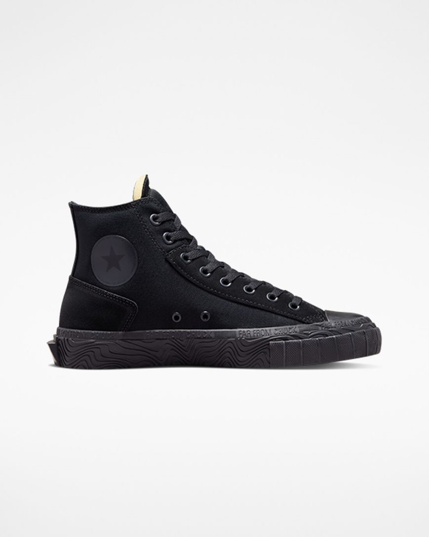 Black / Deep Grey / Black Converse Chuck Taylor Alt Star Wavy Men\'s High Top Shoes | BT753I9LK