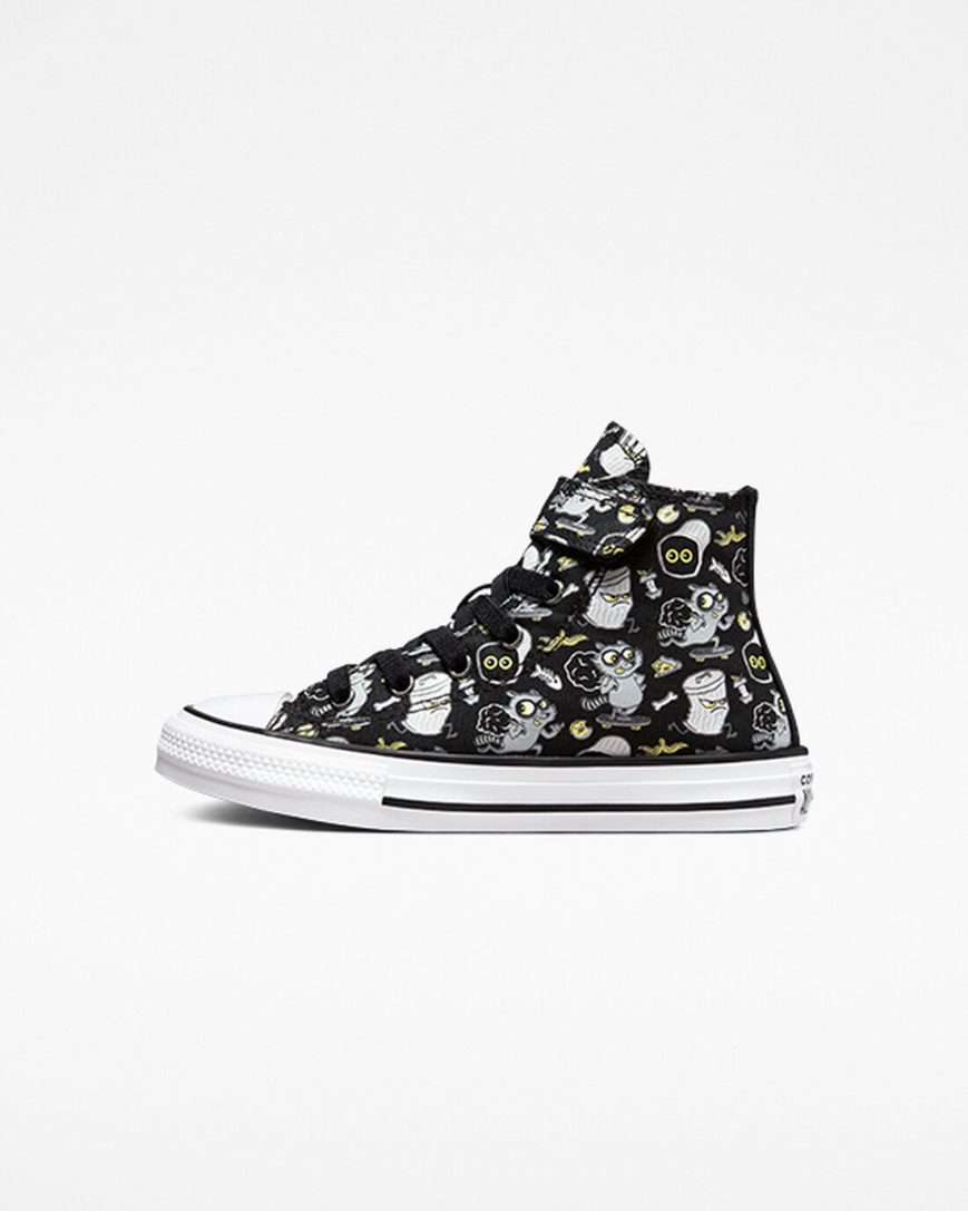 Black / Grey Converse Chuck Taylor All Star Easy-On Raccoons Girls' High Top Shoes | CE895L17I