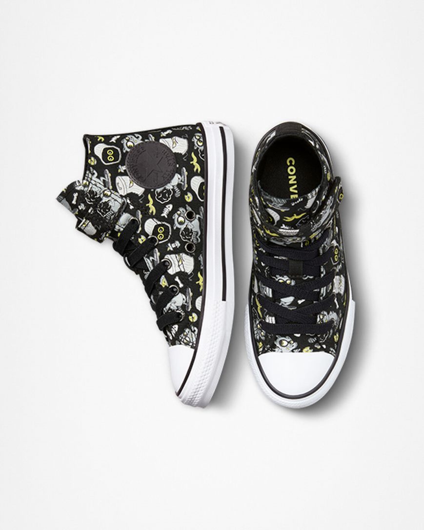 Black / Grey Converse Chuck Taylor All Star Easy-On Raccoons Girls' High Top Shoes | CE895L17I