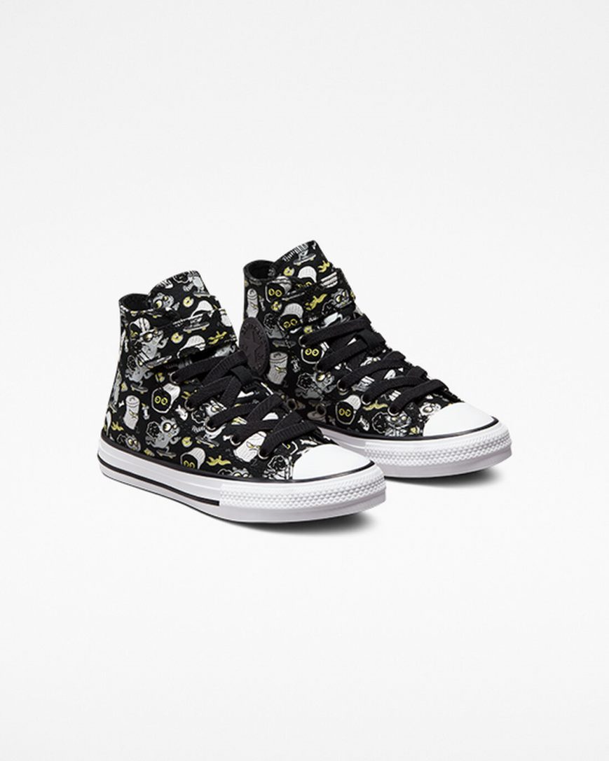 Black / Grey Converse Chuck Taylor All Star Easy-On Raccoons Girls' High Top Shoes | CE895L17I