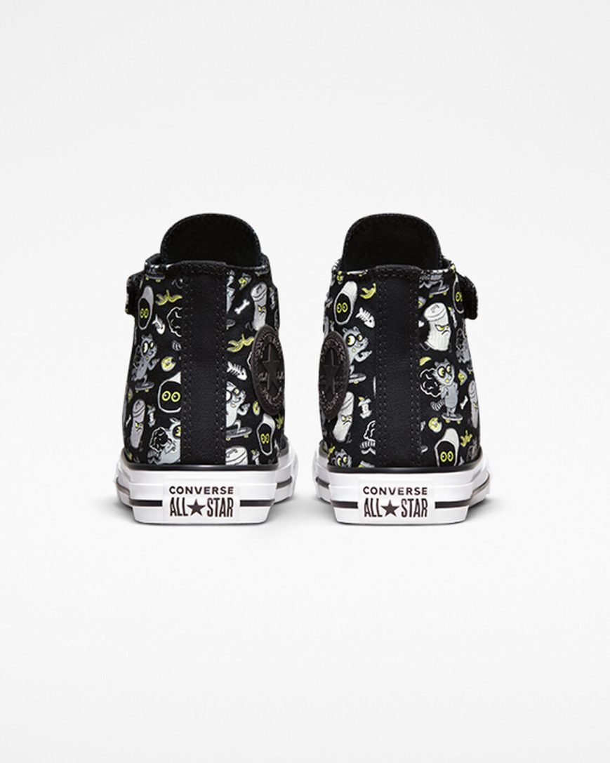 Black / Grey Converse Chuck Taylor All Star Easy-On Raccoons Girls' High Top Shoes | CE895L17I