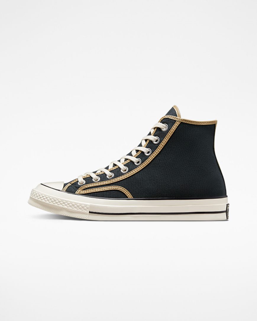 Black / Khaki Converse Chuck 70 Heavyweight Canvas Women's High Top Shoes | QZ74813L5