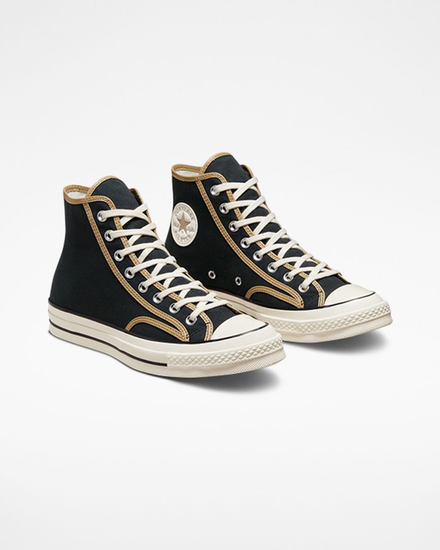 Black / Khaki Converse Chuck 70 Heavyweight Canvas Women's High Top Shoes | QZ74813L5