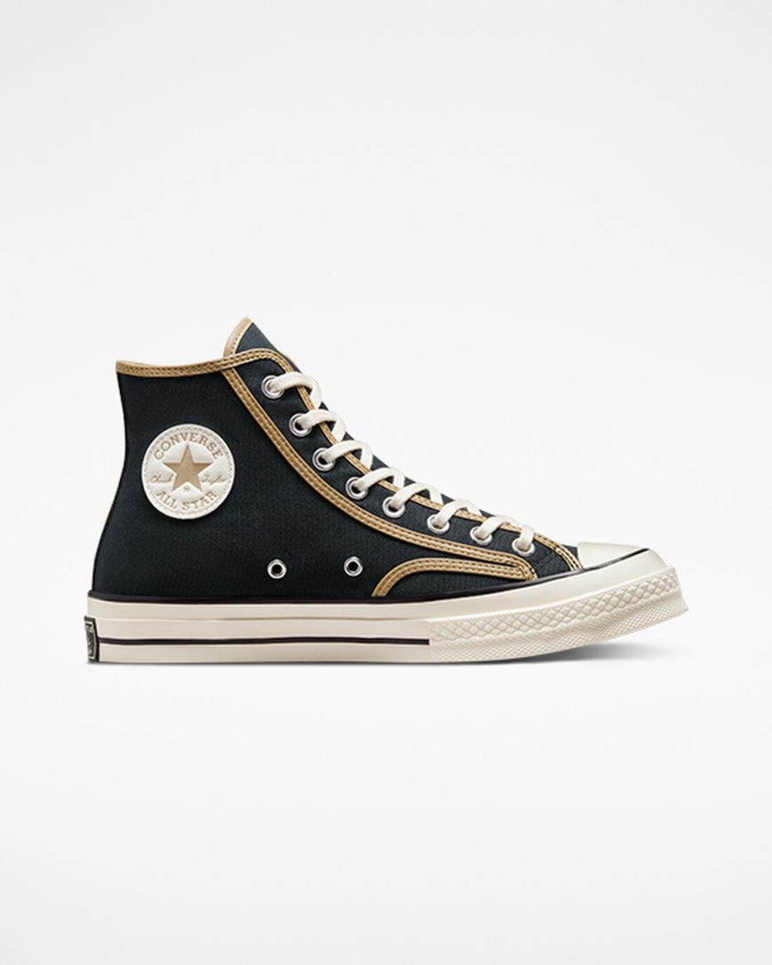 Black / Khaki Converse Chuck 70 Heavyweight Canvas Women\'s High Top Shoes | QZ74813L5