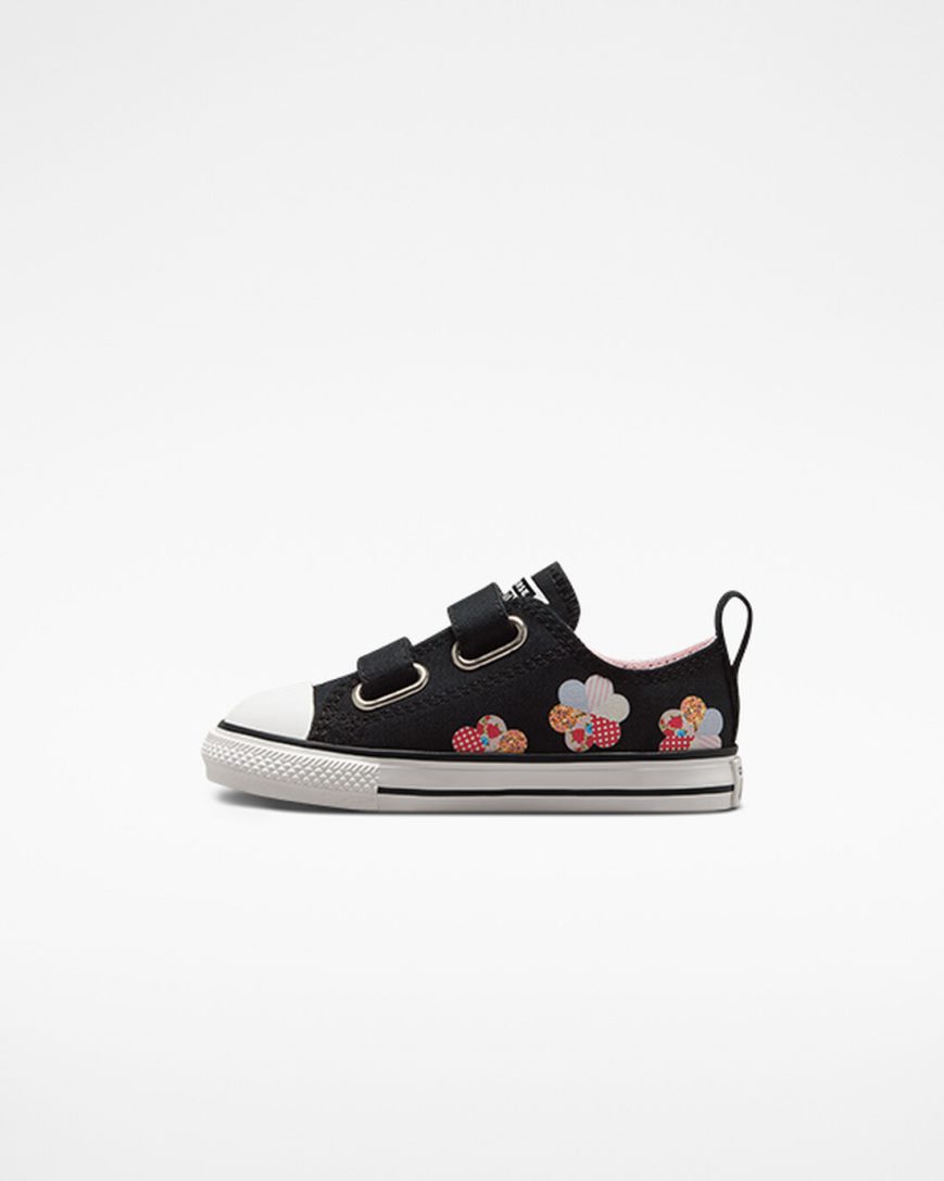 Black / Orange Pink Converse Chuck Taylor All Star Easy-On Crafted Patchwork Girls' Low Top Shoes | FL47K89I3