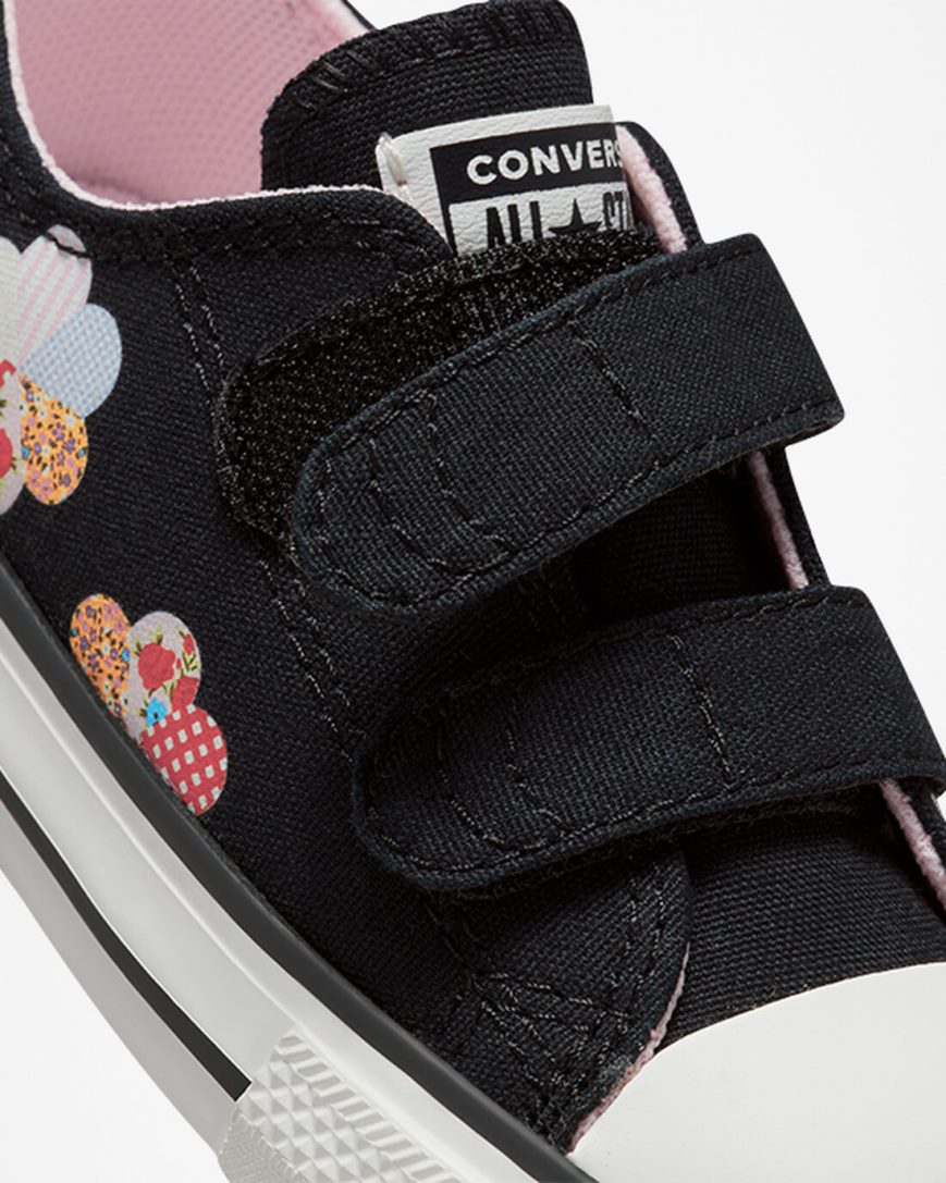 Black / Orange Pink Converse Chuck Taylor All Star Easy-On Crafted Patchwork Girls' Low Top Shoes | FL47K89I3