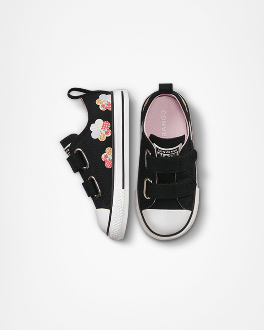 Black / Orange Pink Converse Chuck Taylor All Star Easy-On Crafted Patchwork Girls' Low Top Shoes | FL47K89I3