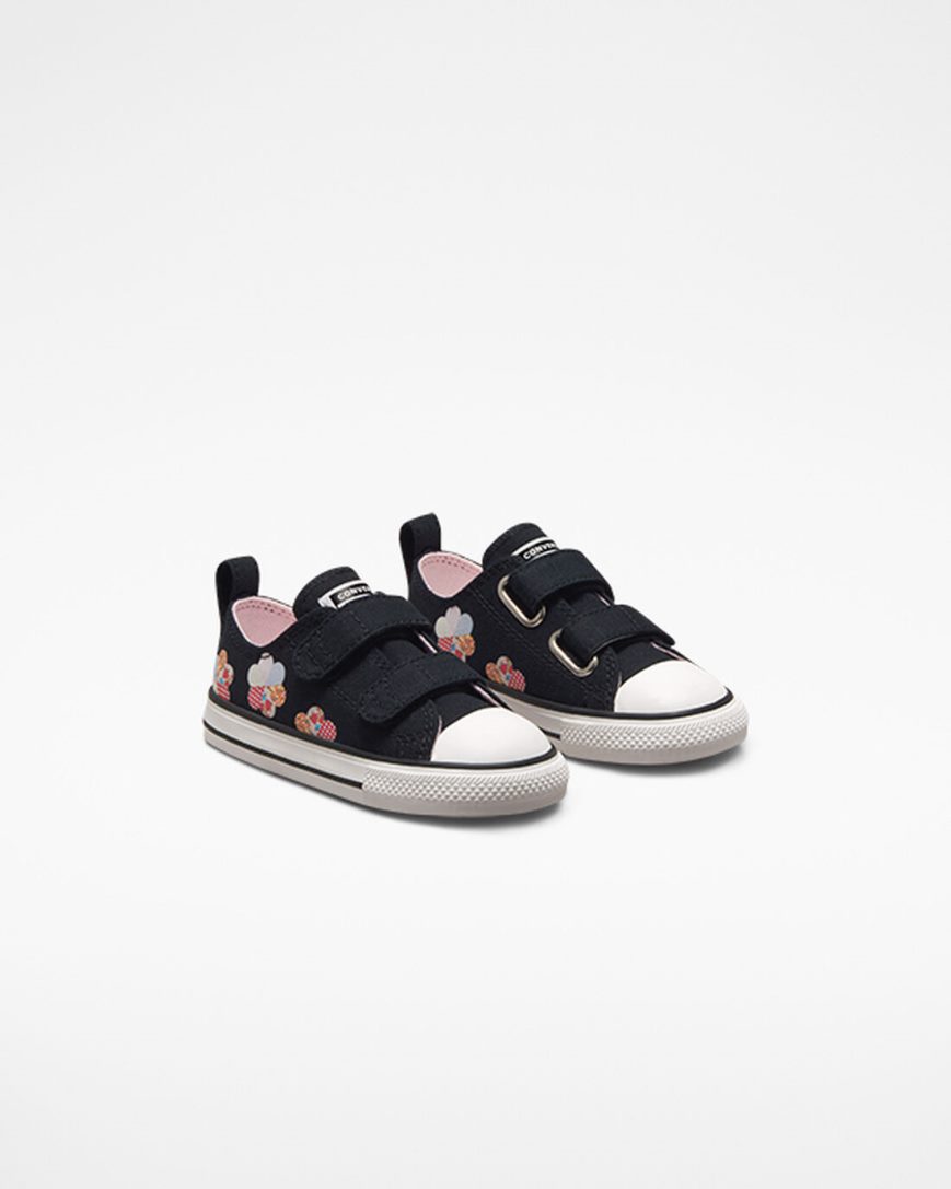 Black / Orange Pink Converse Chuck Taylor All Star Easy-On Crafted Patchwork Girls' Low Top Shoes | FL47K89I3