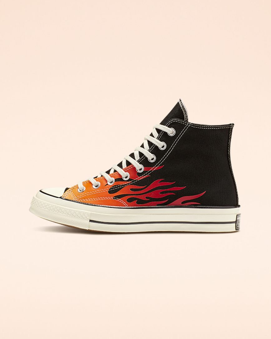 Black / Red Converse Chuck 70 Archive Print Men's High Top Shoes | AZ851KL93