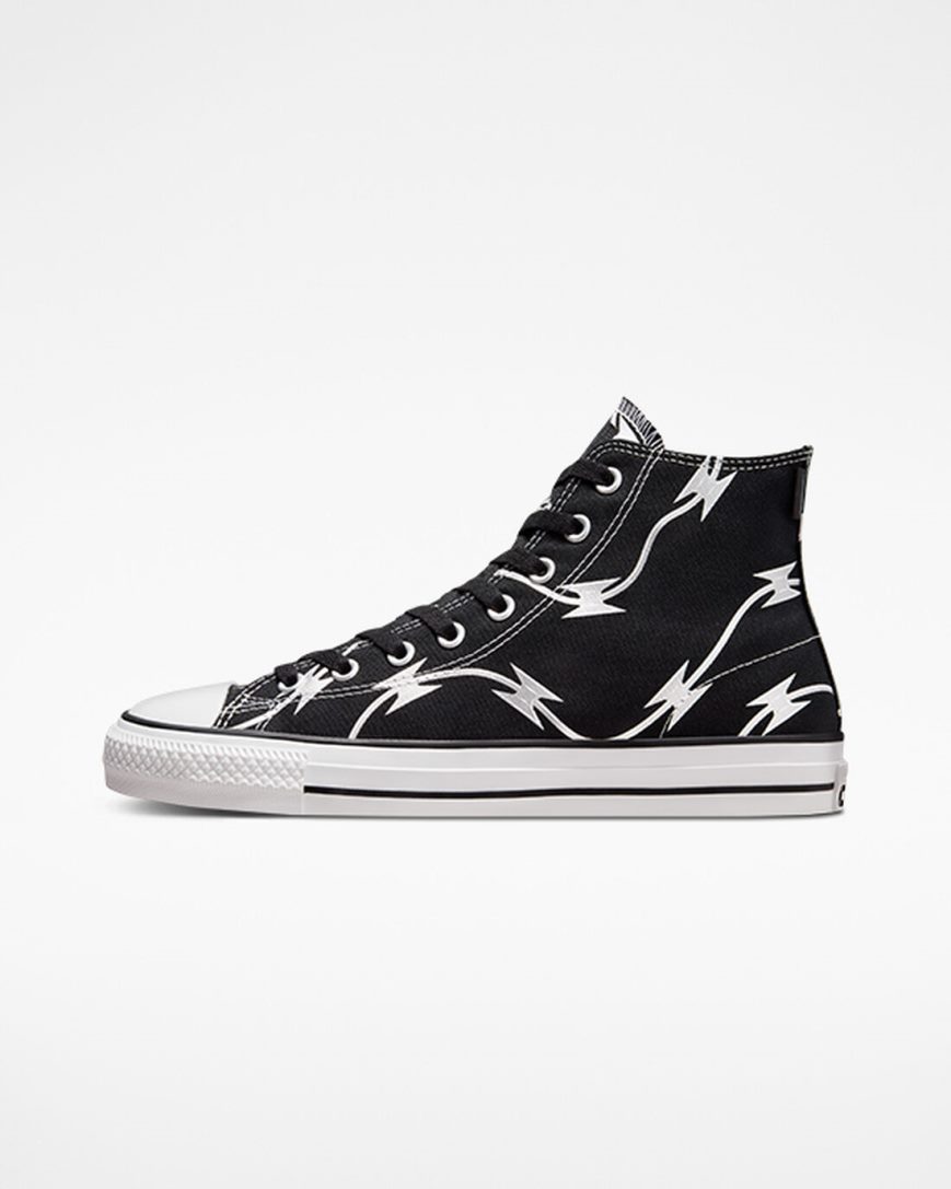 Black / Silver / White Converse CONS Chuck Taylor All Star Pro Razor Wire Women's Skate Shoes | KI35K1L48